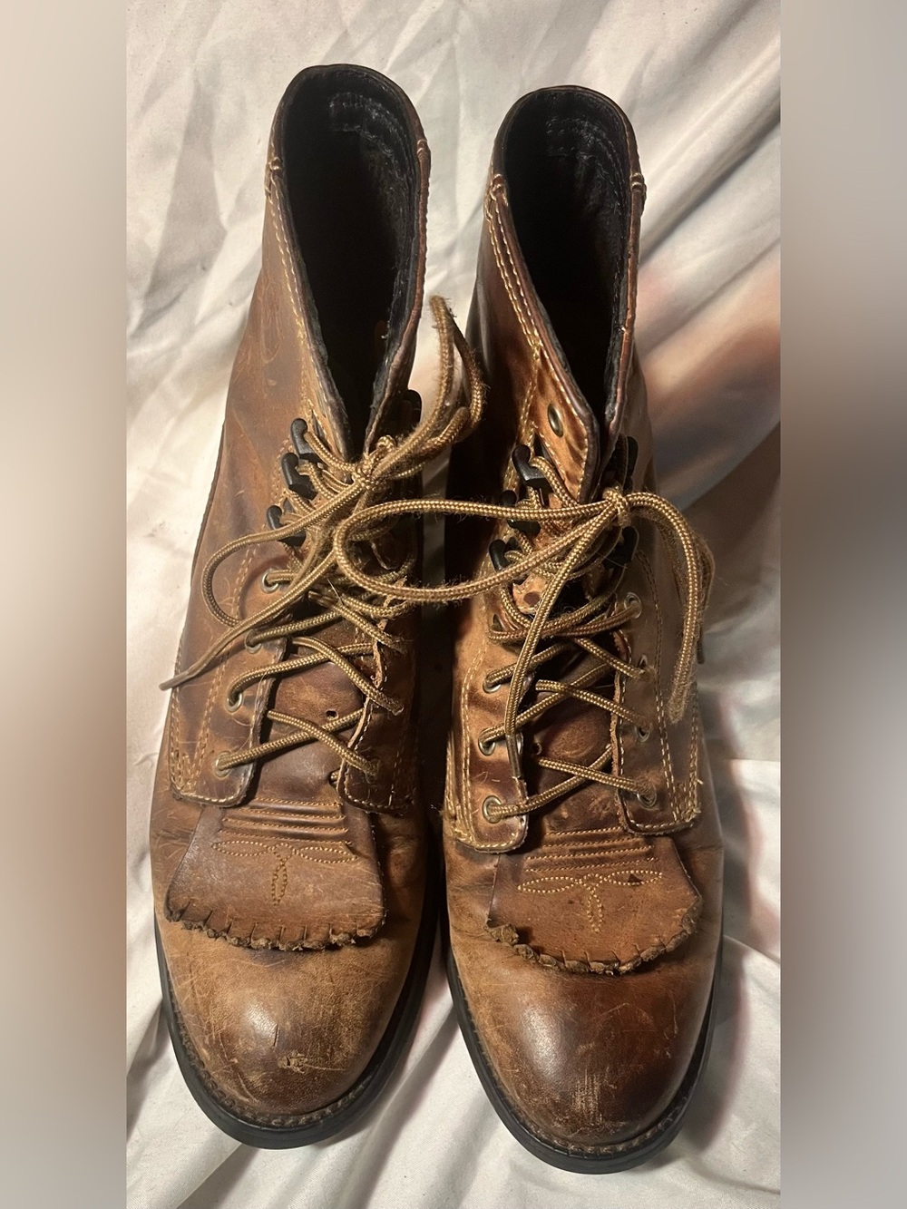 Ladies Ariat Size 6 B Lace Up Leather Boots Brown - Picture 3 of 7
